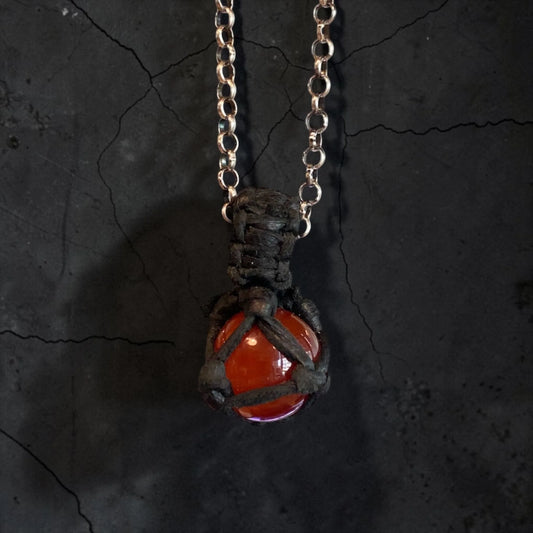 STONE LEATHER PENDANT