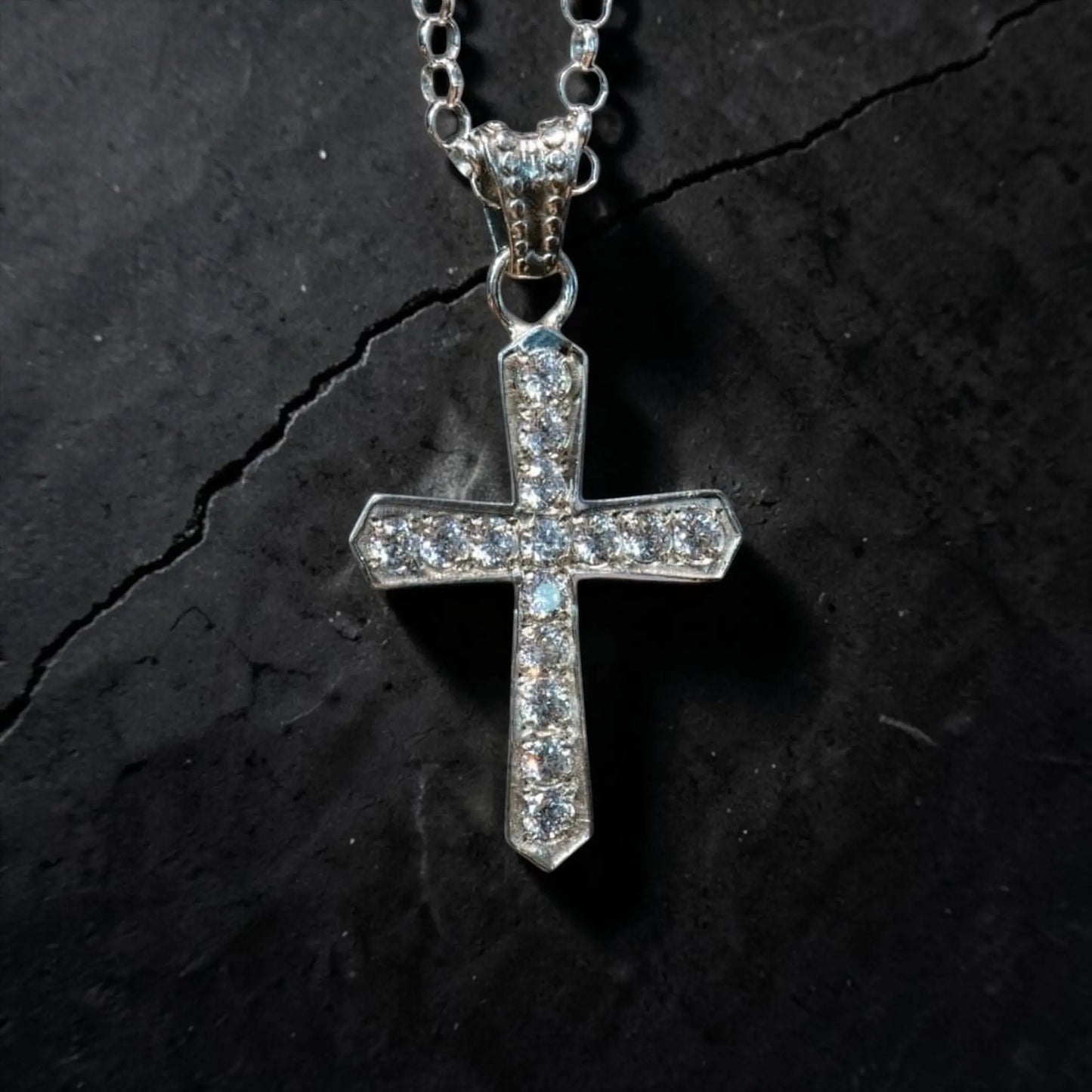 SMALL CROSS ZIRCONIA BLANCA