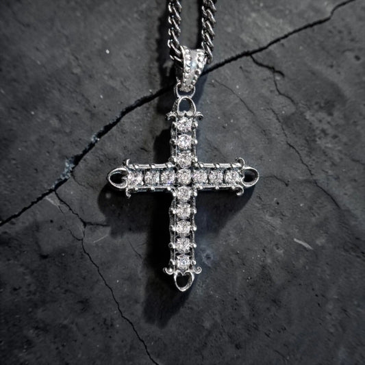 HEART CROSS ZIRCONIA BLANCA