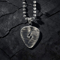 GUITAR PICK LIGHTNING BOLT SILVER