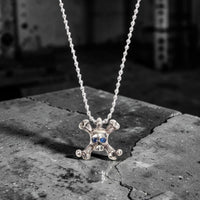 SKULL JOE CROSSBONE PENDANT STONES
