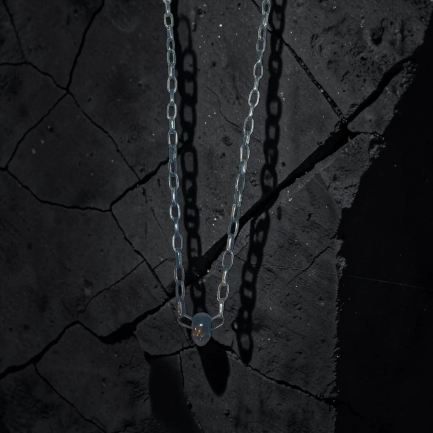SKULL SILVER LINK NECKLACE