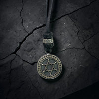 LEATHER AMULET DOTTED D.STAR