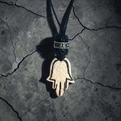 LEATHER AMULET HAMSA HAND