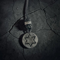 LEATHER AMULET STRIPED D.STAR