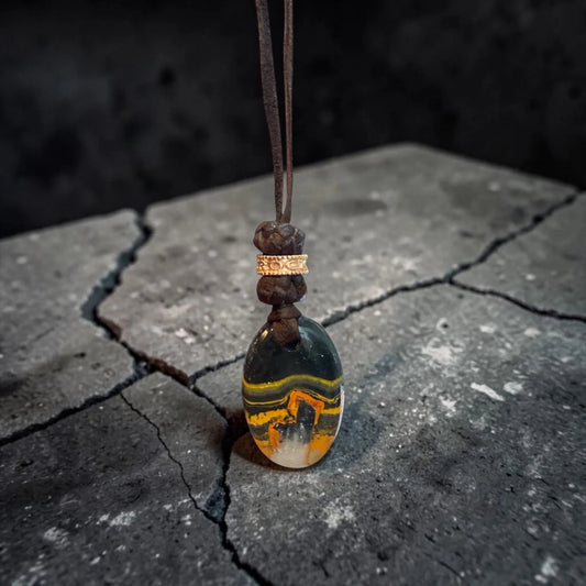 STONE LEATHER NECKLACE AGATHA