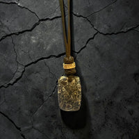 STONE LEATHER NECKLACE ORCELA FOSIL