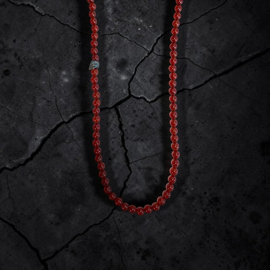 ONE SKULL CORNALINA ROJA NECKLACE