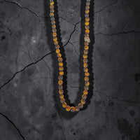 ONE SKULL TIGER EYE NECKLACE