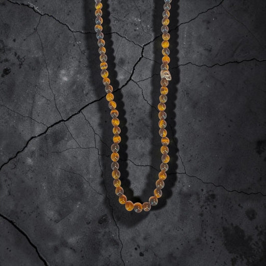 ONE SKULL TIGER EYE NECKLACE