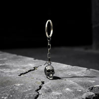 HEART SKULL KEY CHAIN CON ZIRCONIA NEGRA