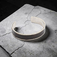 BROWN CROCODILE SKIN CUFF WIDE