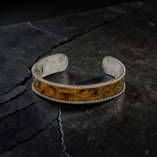 BROWN SNAKE SKIN CUFF WIDE