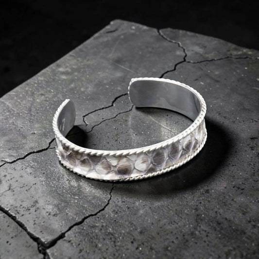 WHITE PYTHON SKIN CUFF WIDE