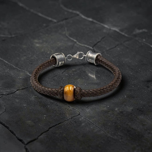 LEATHER STONE BRACELET