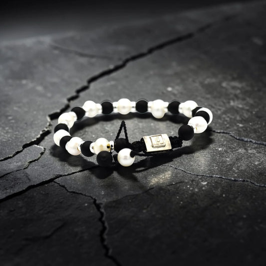 PEARL ONIX DOMINO BRACELET