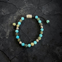5 BALL COMBINED BEADS AFRICAN TURQUOISE AND FINE TURQUOISE