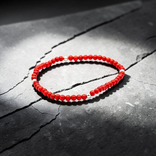 4 BALL RED STONE BRACELET