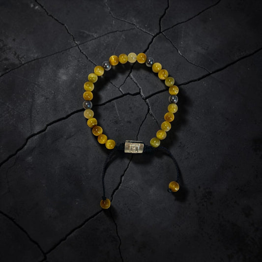 5 BALL BLONDE TIGER EYE BRACELET