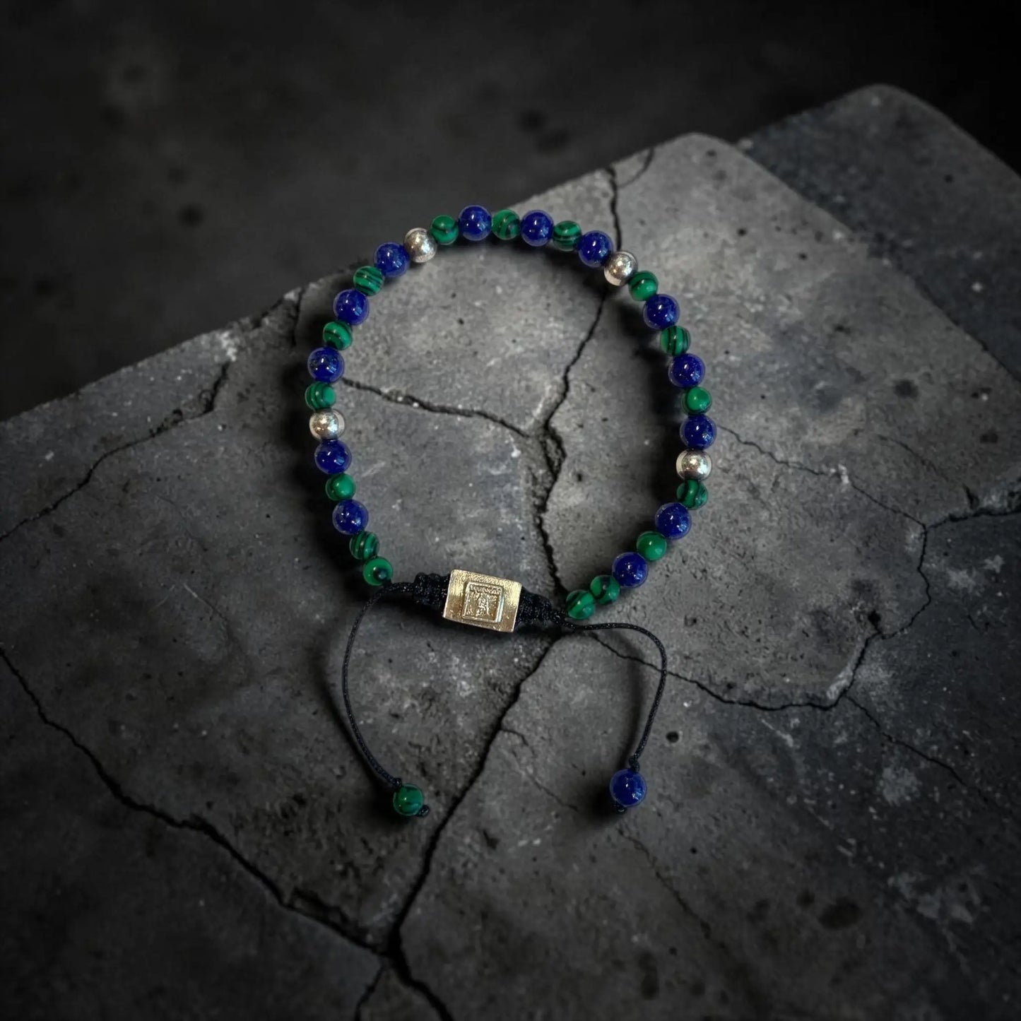 5 BALL COMBINED BEADS LAPISLAZULI AND MALAQUITA