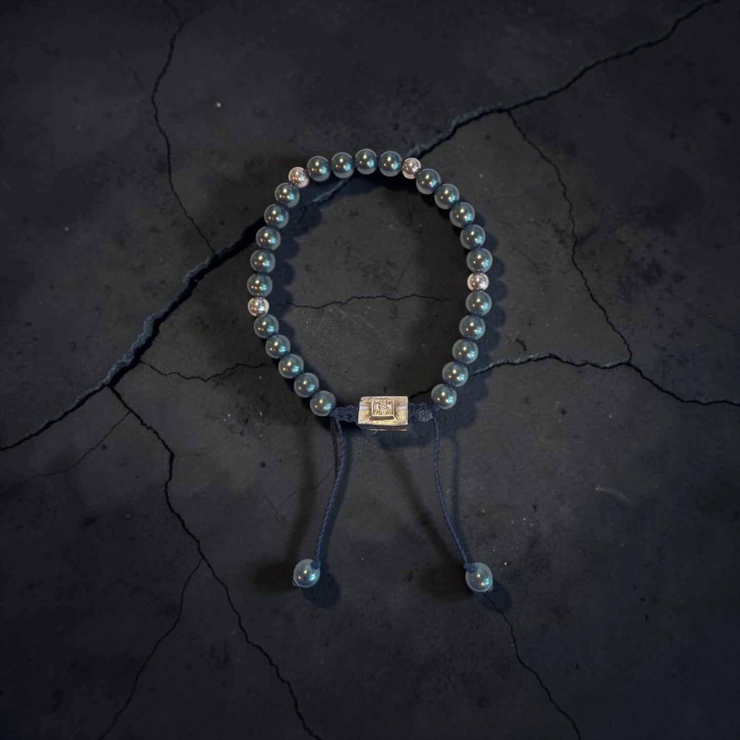 5 BALL GREEN HEMATITE BRACELET