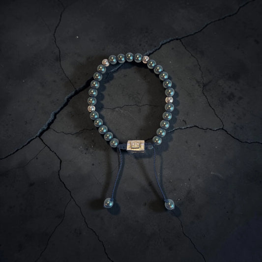5 BALL GREEN HEMATITE BRACELET