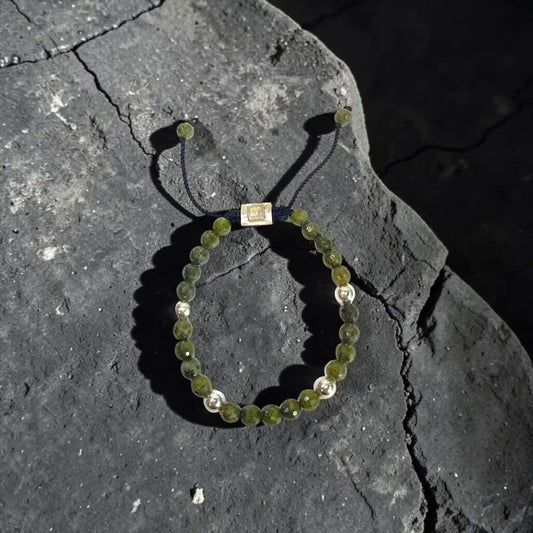5 BALL GREEN PIRITE BRACELET