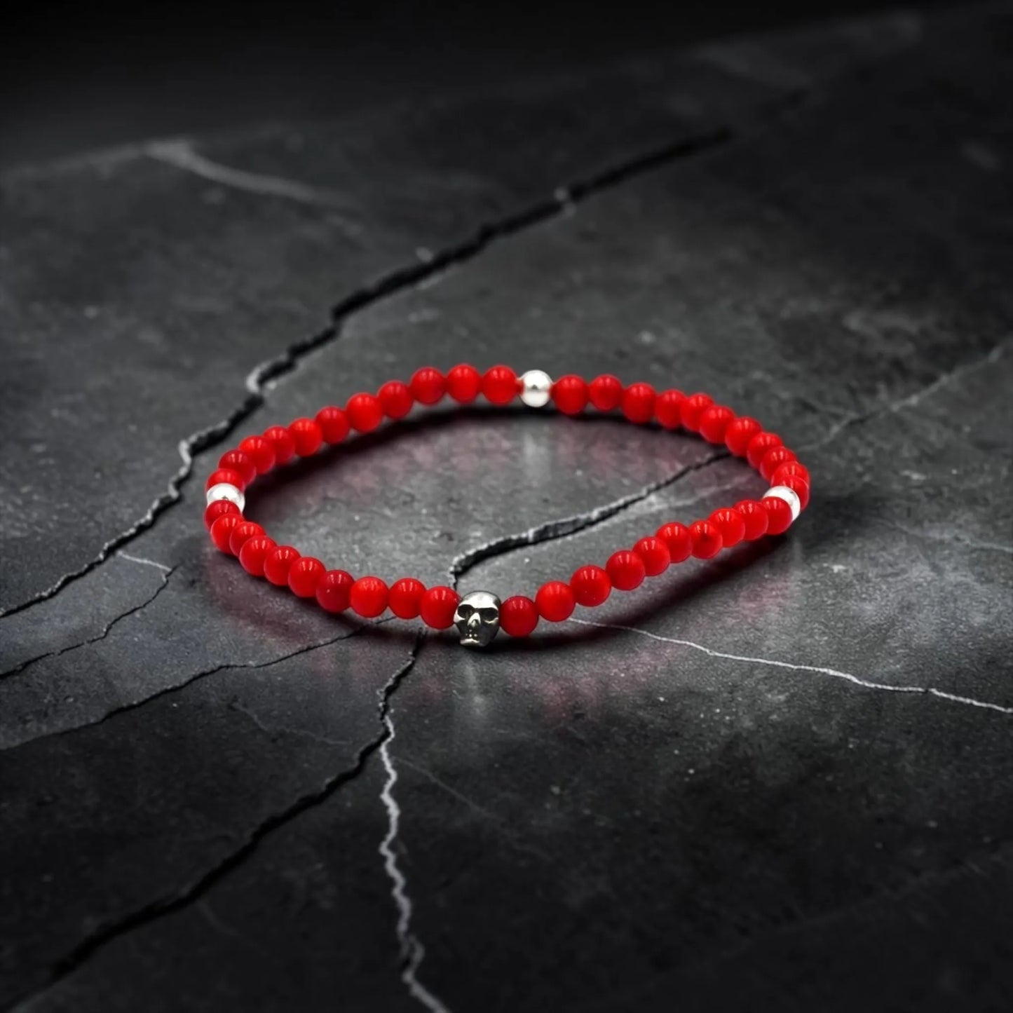 ONE SKULL RED STONE ELASTIC
