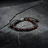 ONE SKULL OJO DE TIGRE CAFE BRACELET
