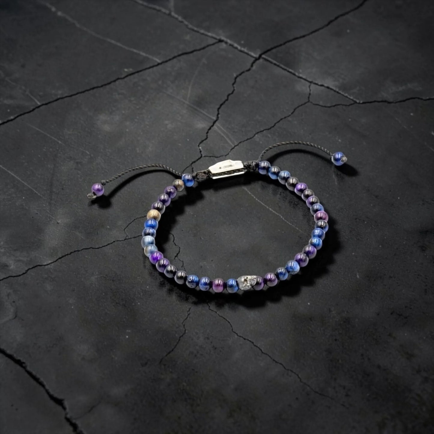 ONE SKULL TIGER EYE GALAXY BRACELET