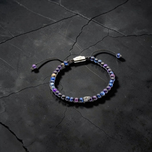 ONE SKULL TIGER EYE GALAXY BRACELET