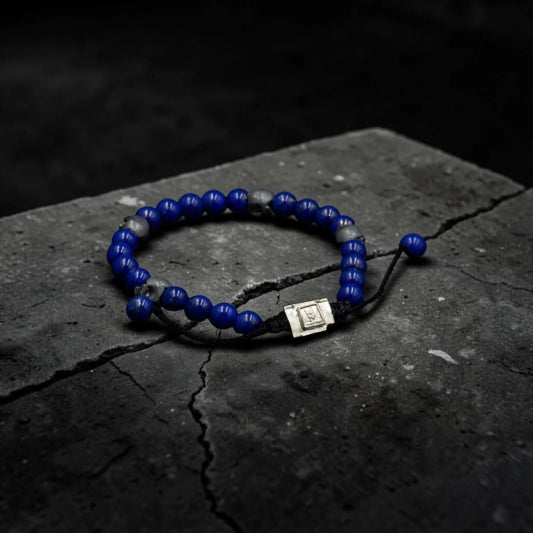 5 SKULLS LAPISLAZULI BRACELET