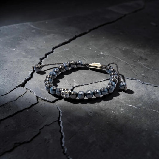 ONE SKULL OJO DE TIGRE GRIS BRACELET