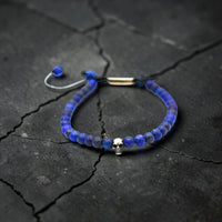 ONE SKULL LAPISLAZULI MATTE BRACELET