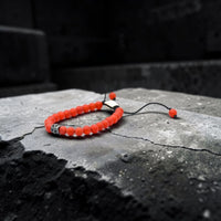 ONE SKULL RED CORNALINE MATTE BRACELET