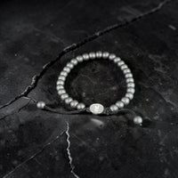 SILVER HEMATITE MATTE BRACELET