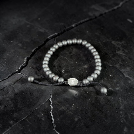 SILVER HEMATITE MATTE BRACELET