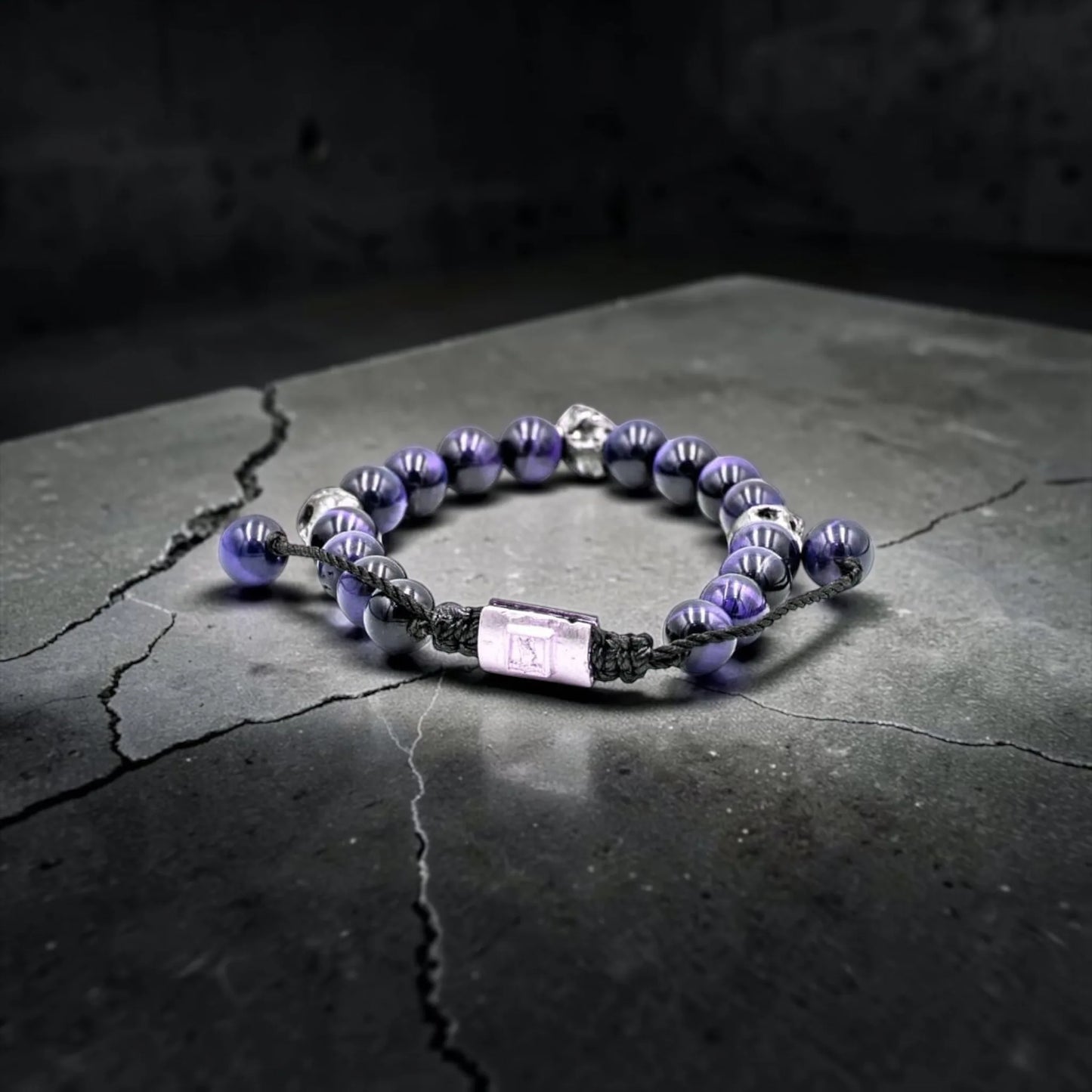 5 SKULLS OJO DE TIGRE AZUL BRACELET