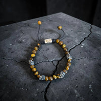 5 SKULLS TIGER EYE BRACELET