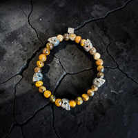 5 SKULLS TIGER EYE ELASTIC