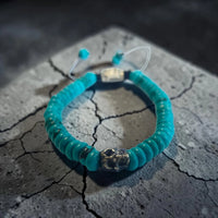 ONE SKULL CIRCLE TURQUOISE BRACELET