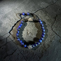 ONE SKULL TIGER EYE BLUE BRACELET
