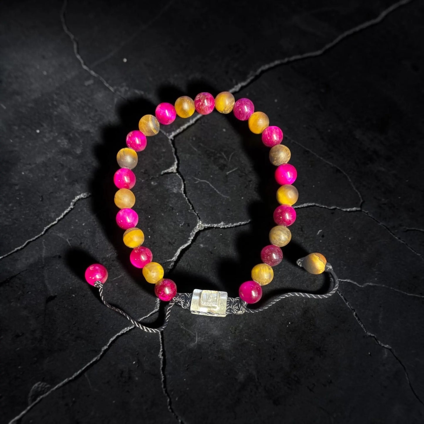 COMBINED BEADS PINK TIGER EYE AND TIGER EYE MATTE