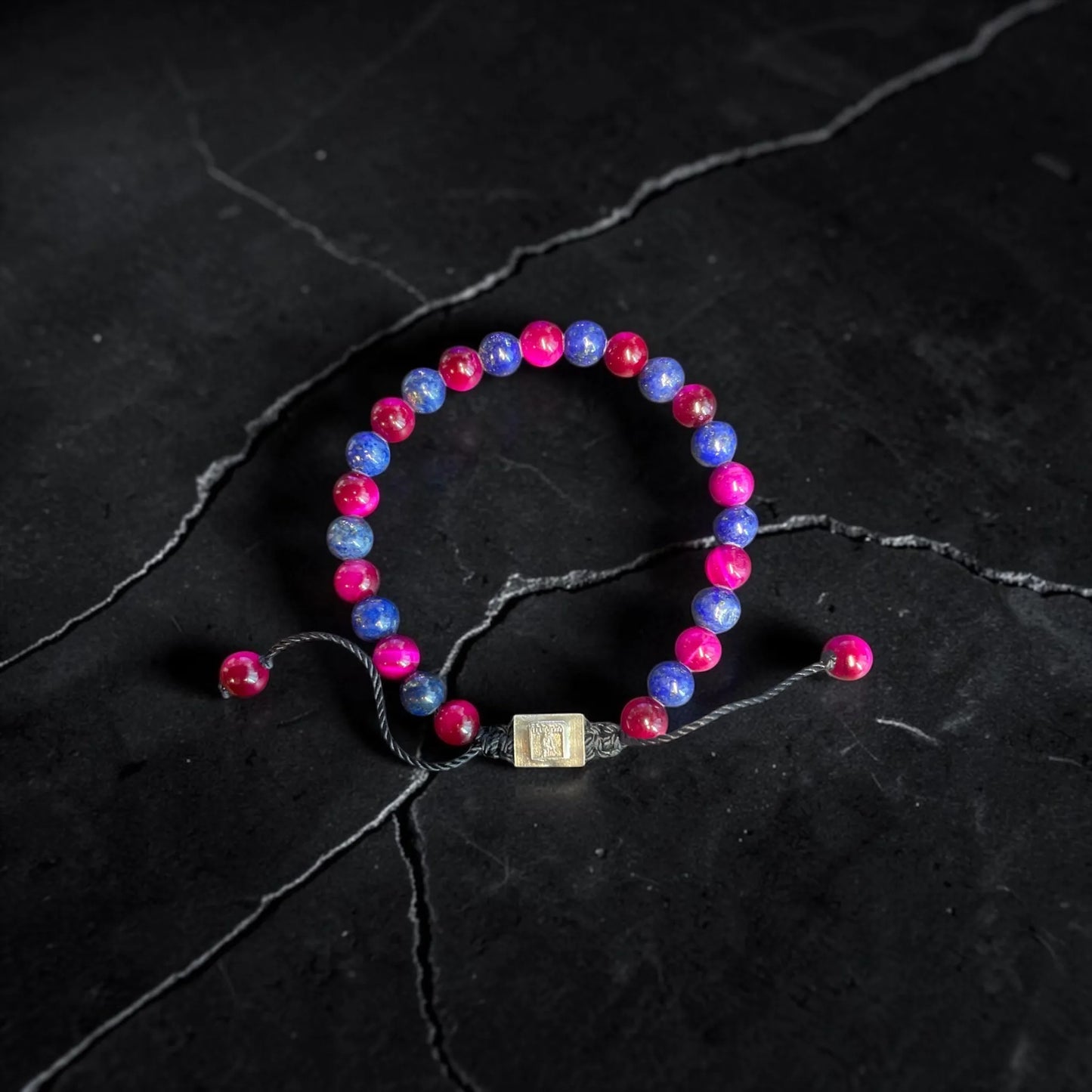 COMBINED BEADS LAPISLAZULI AND PINK TIGER EYE