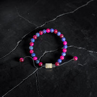 COMBINED BEADS LAPISLAZULI AND PINK TIGER EYE