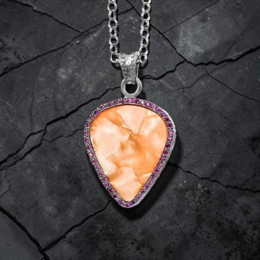 RJ GUITAR PICK ZIRCONIA ROSA GOLDEN