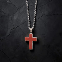 STONE CROSS PENDANT CORAL