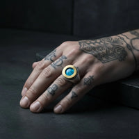 GOLDEN BASE STONE RING