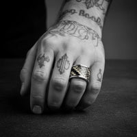 BROWN SNAKE SKIN RING