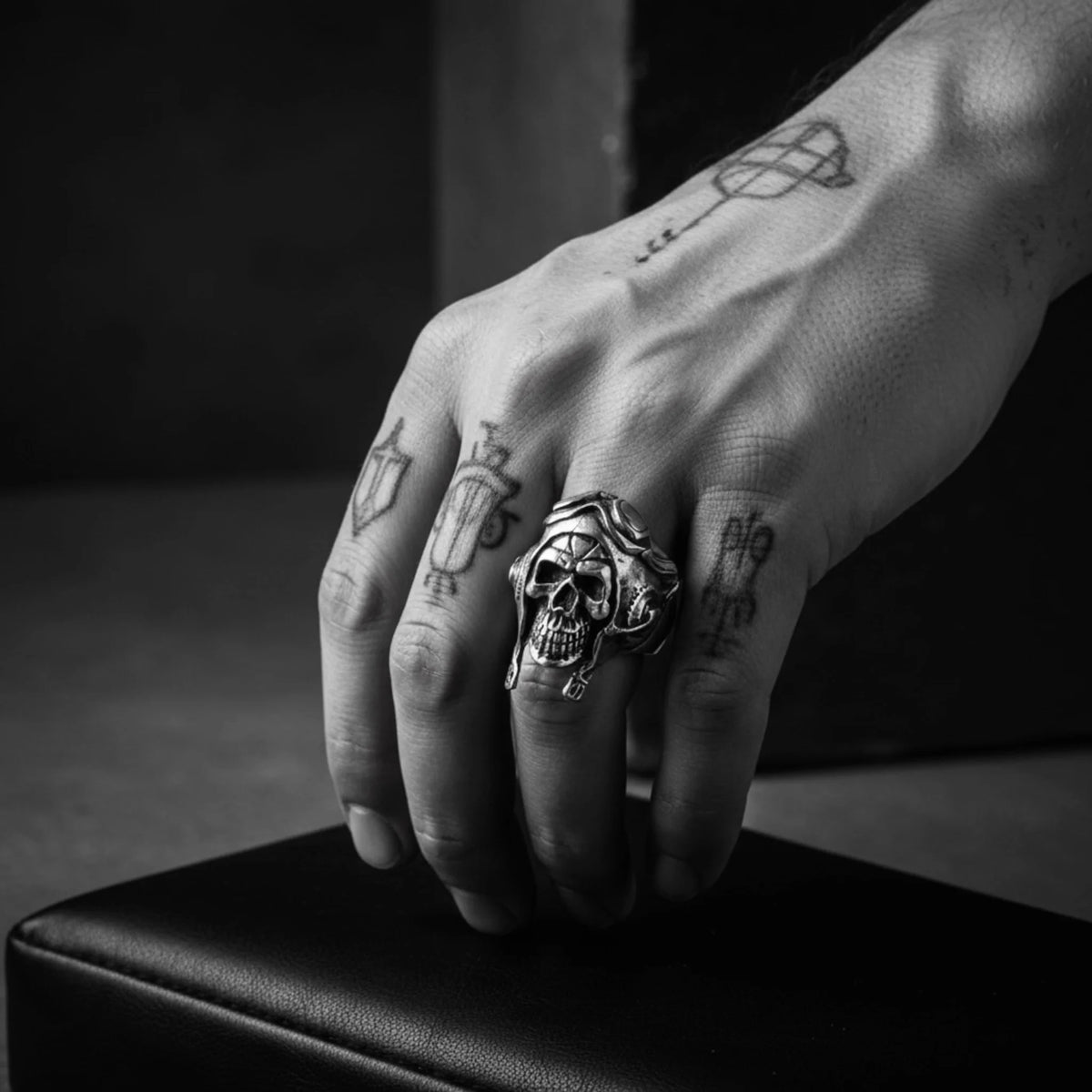 SKULL AVIATOR — Anillo de plata .925 de Rock & Jewel (vista 2 de 5)